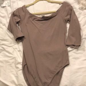 Fitted off the shoulder express body suit